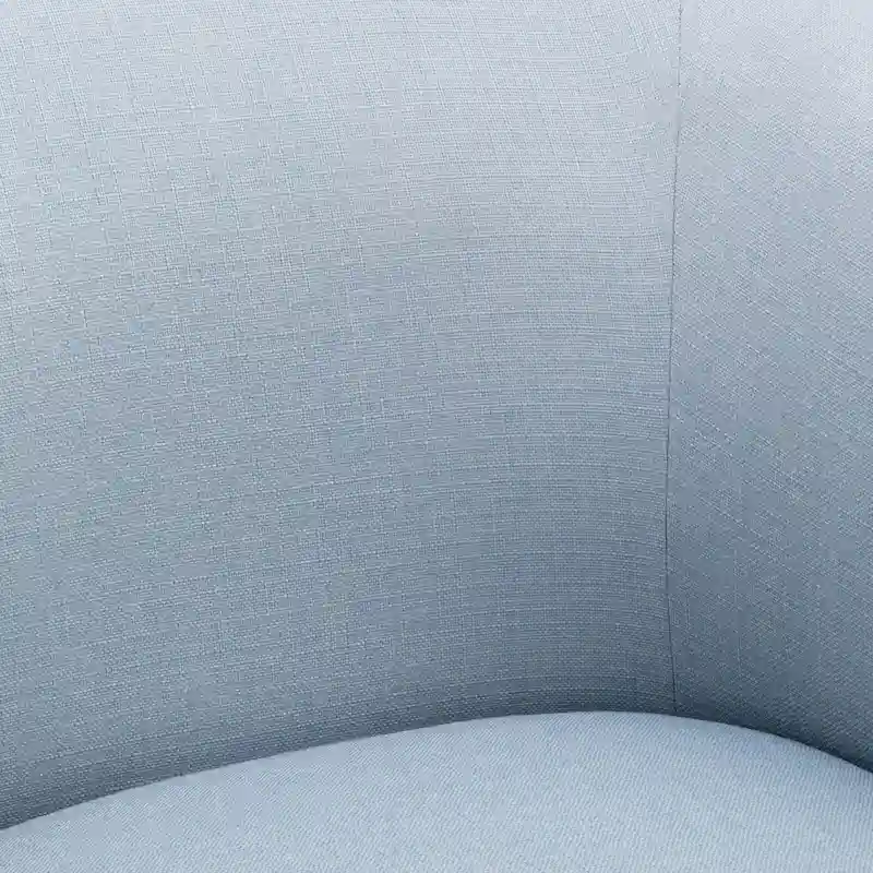 Skirted Fabric Swivel Accent Chair - Linen/Sky Blue - Single Seat