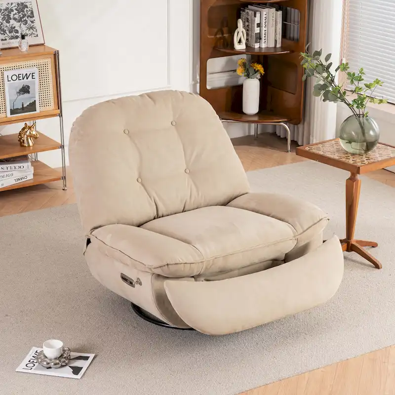 Power Swivel Recliner With USB Charger and Bluetooth Music Player