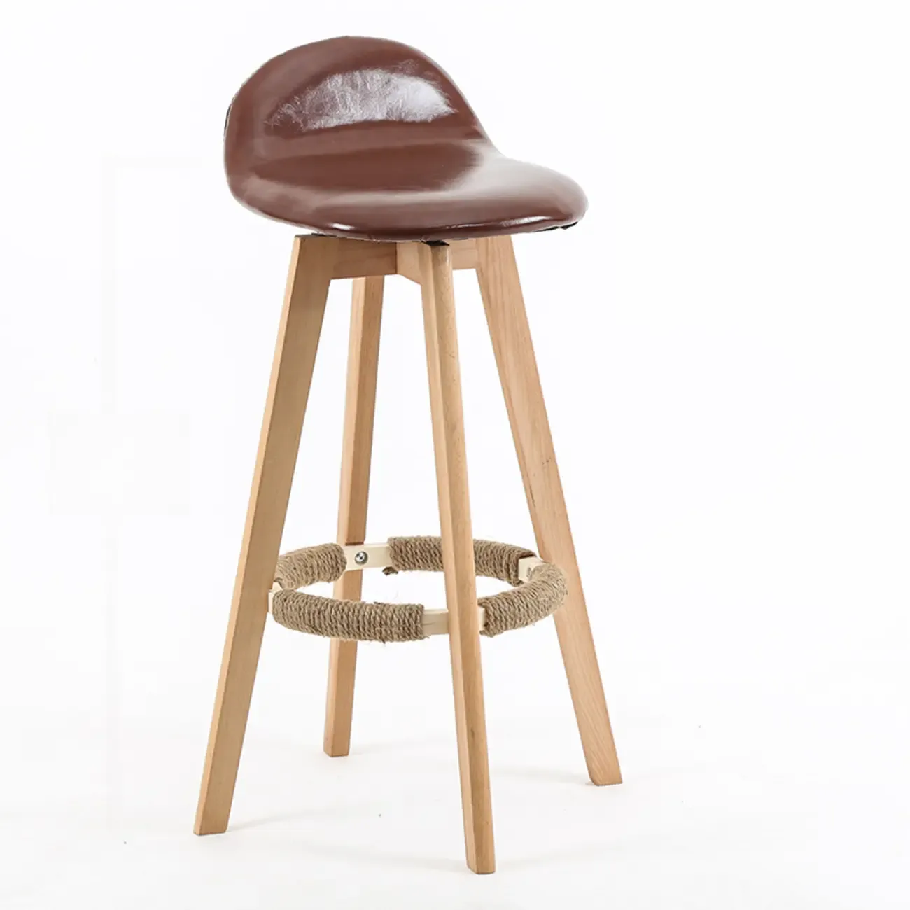 Scandinavian Wood Plush Seat Comfy Design Bar Stool