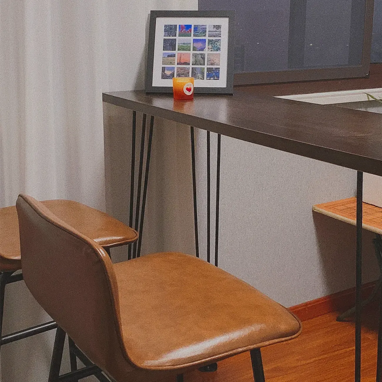 Modern Cocoa Wooden Steel Hairpin Legs Bar Tables