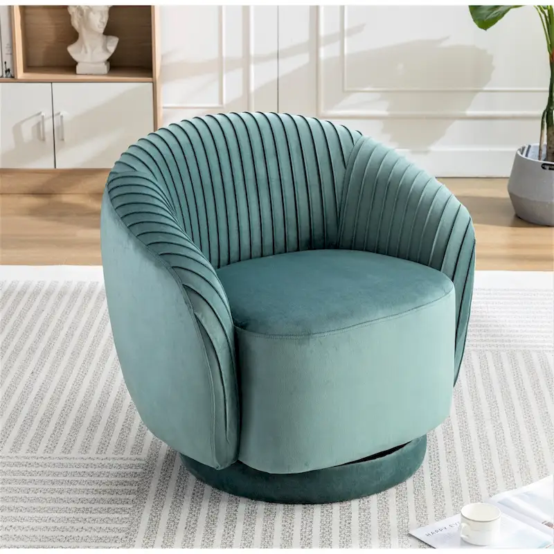 Small Milvo Velvet Swivel Barrel Chair