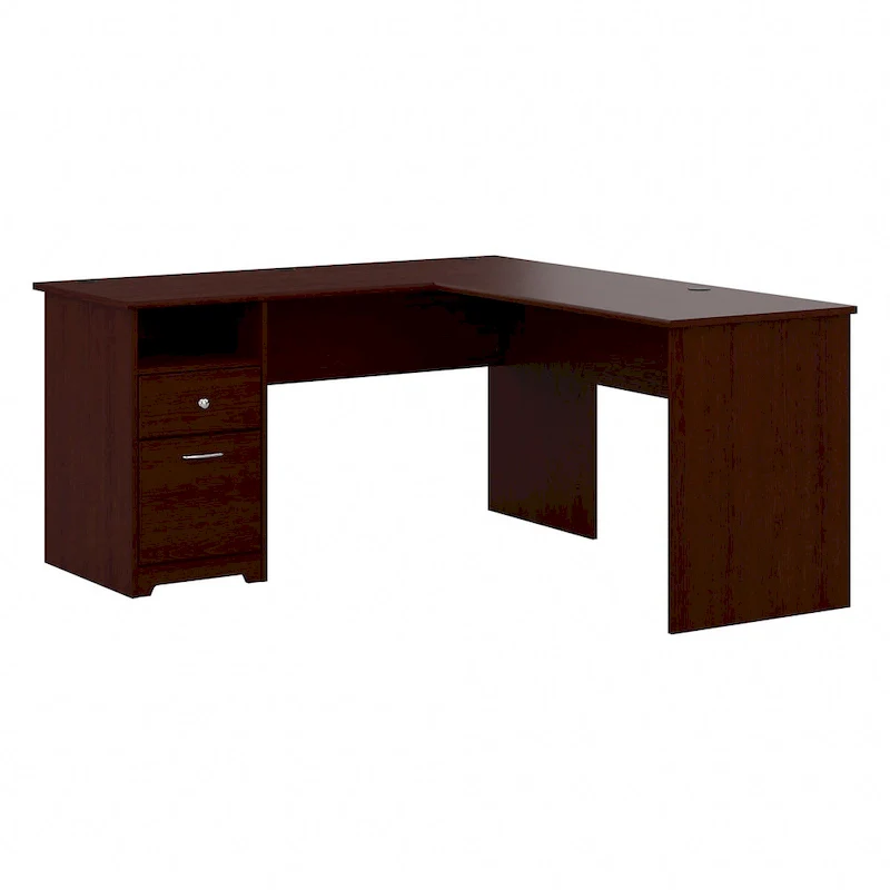 Cabot 60W L-Desk with Hutch and Drawers by Bush Furniture