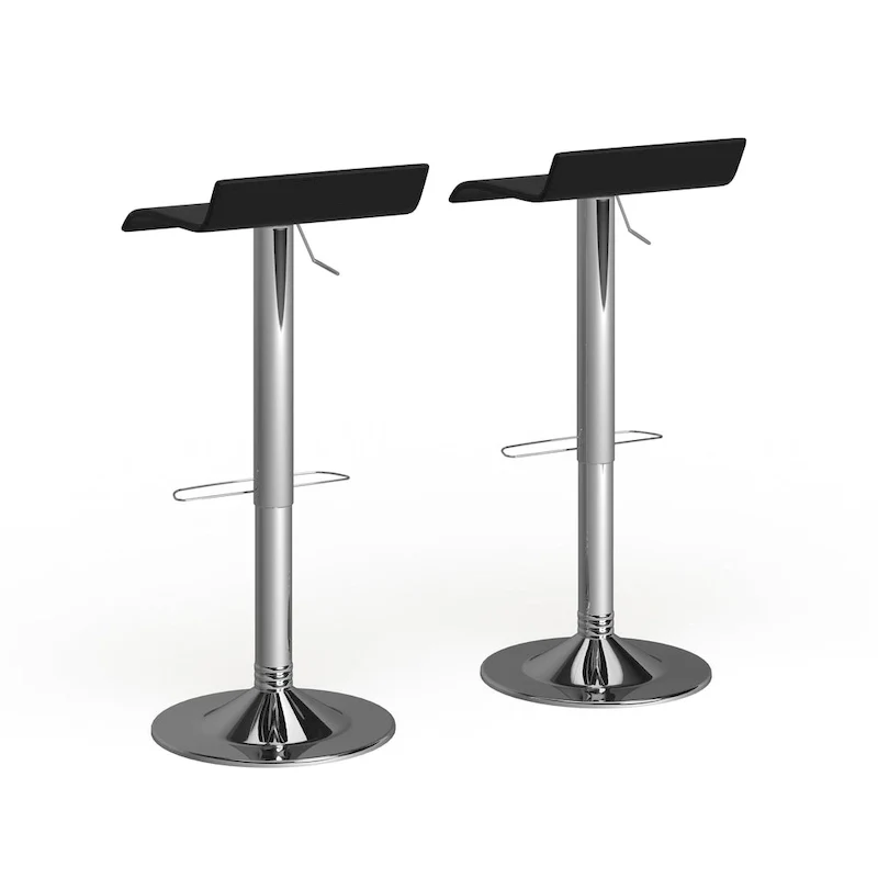 Blaine Chrome Air Lift Adjustable Swivel Stools (Set of 2)