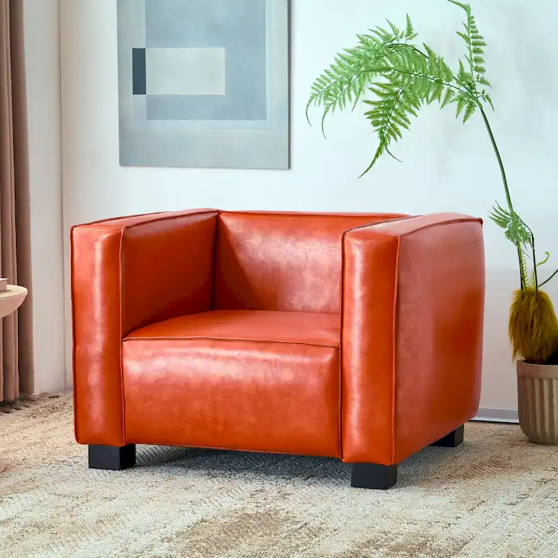 Artificial leather club chair