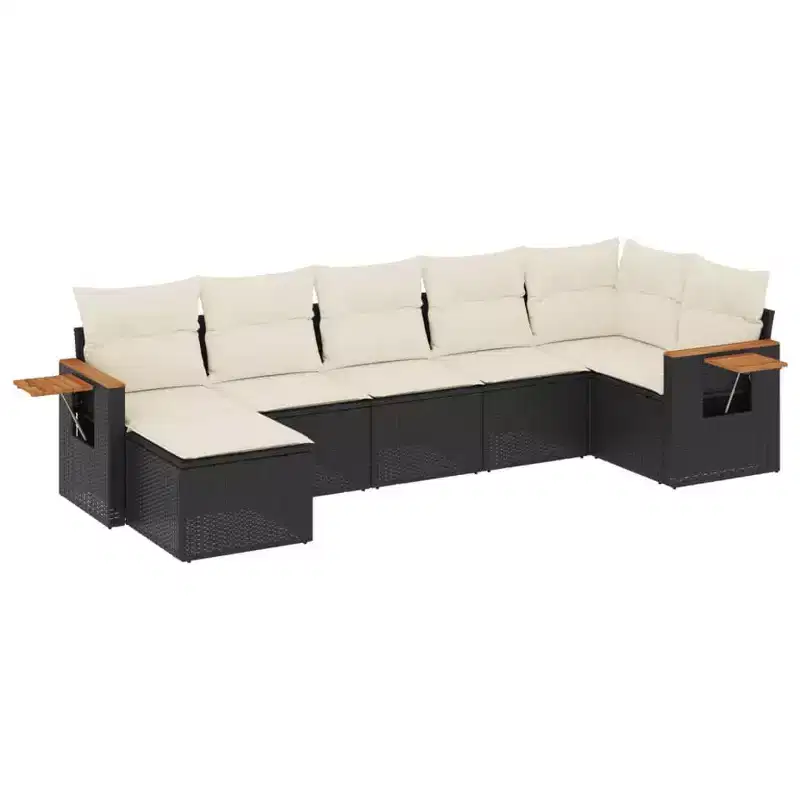 vidaXL Garden Sofa Set PE Rattan Large Adjustable Feet