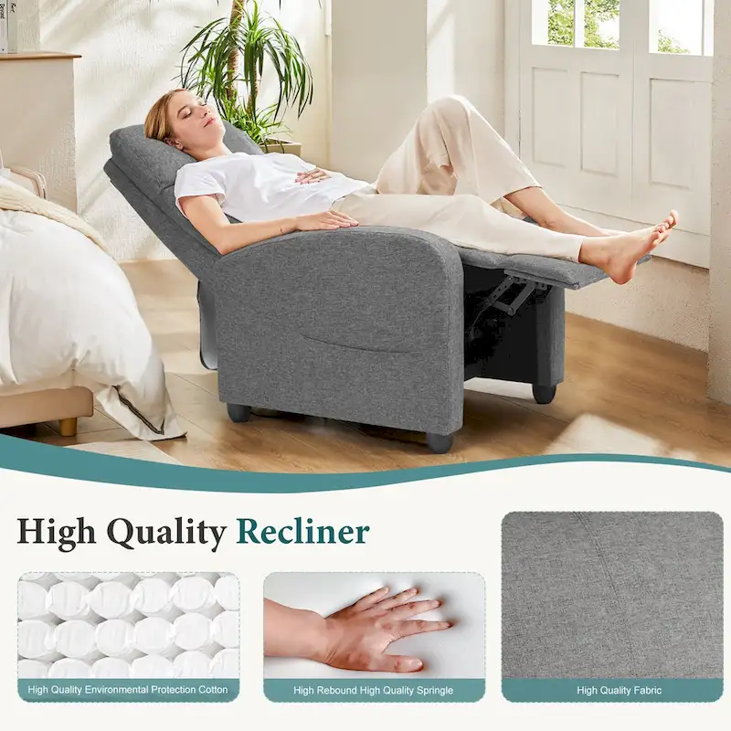 Massage Recliner Push Back Reclining Chair Home Theater Recliner Armchair