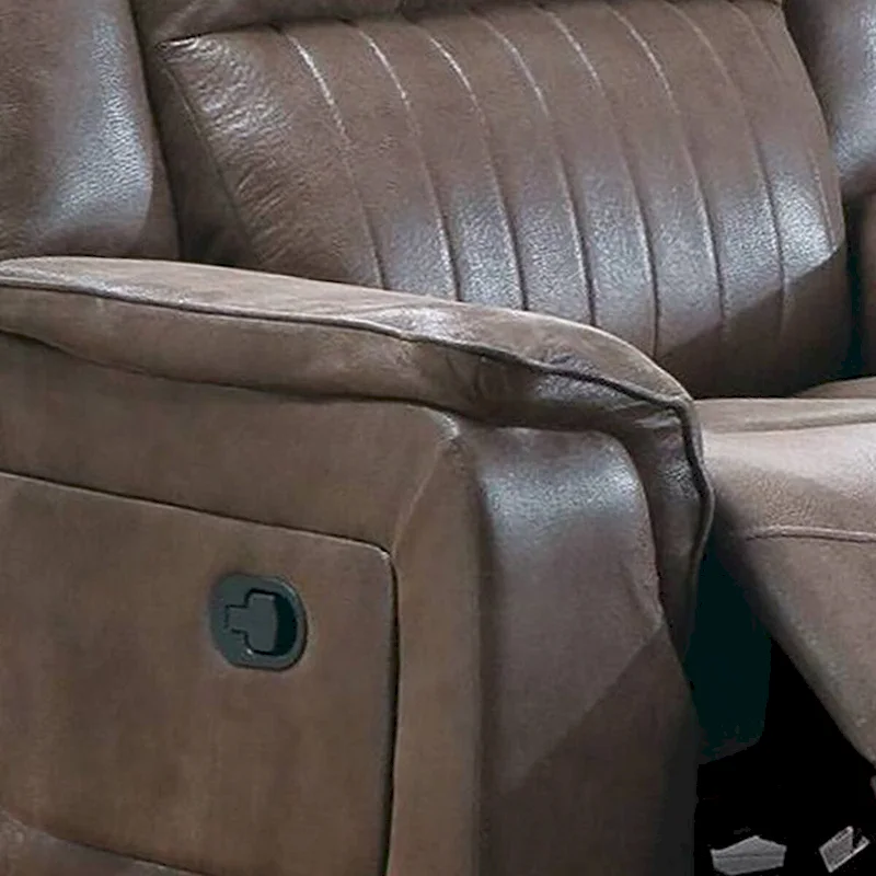 Oya 40 Inch Power Recliner Chair, Pull Tab Mechanism, Rich Brown Leather