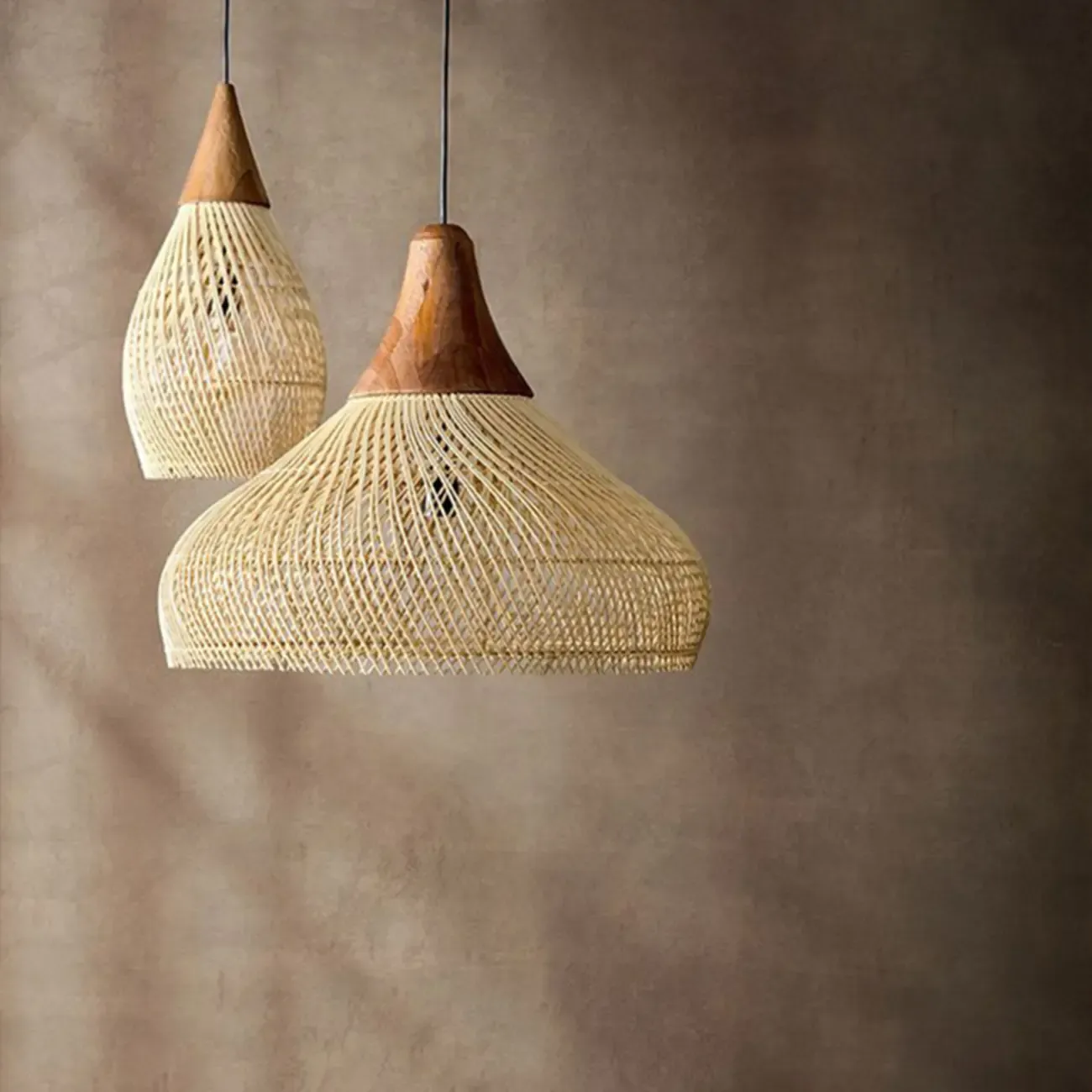 Wabi sabi style Rattan Bamboo Pendant Lights