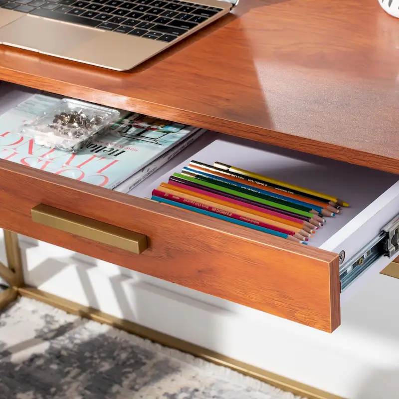 SAFAVIEH Manila Modern Dual-Tone 1-Drawer Desk