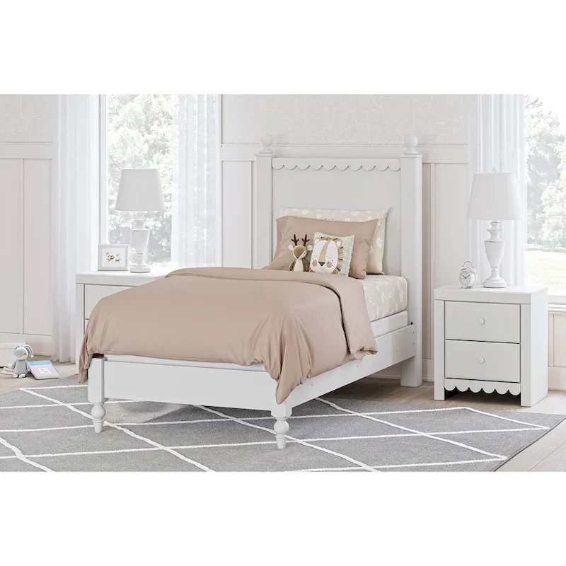 Mollviney White Panel Headboard Only