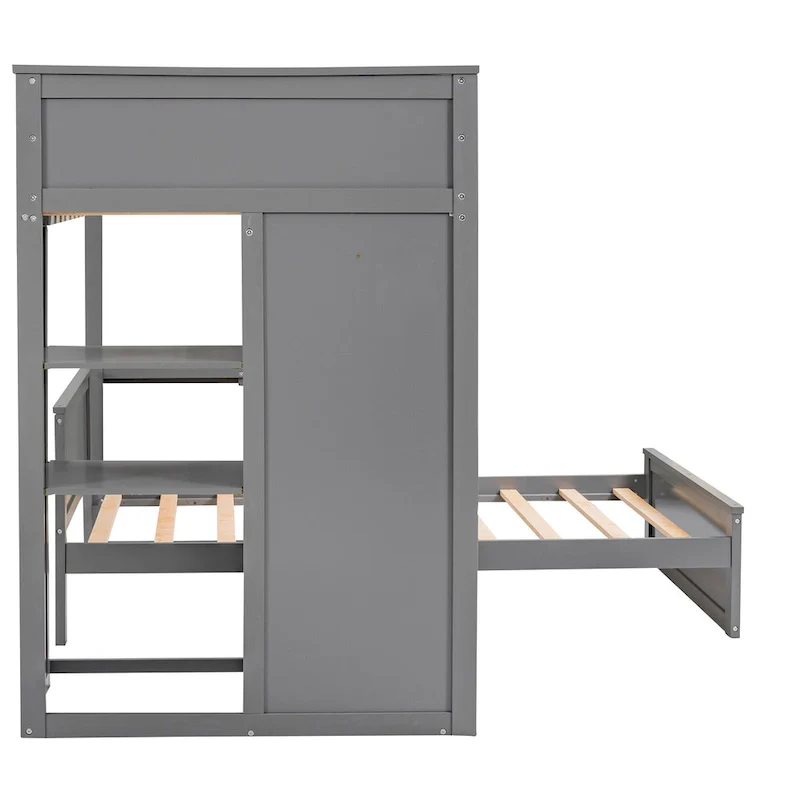 Twin over Twin Pine Loft Bed with Stand-alone