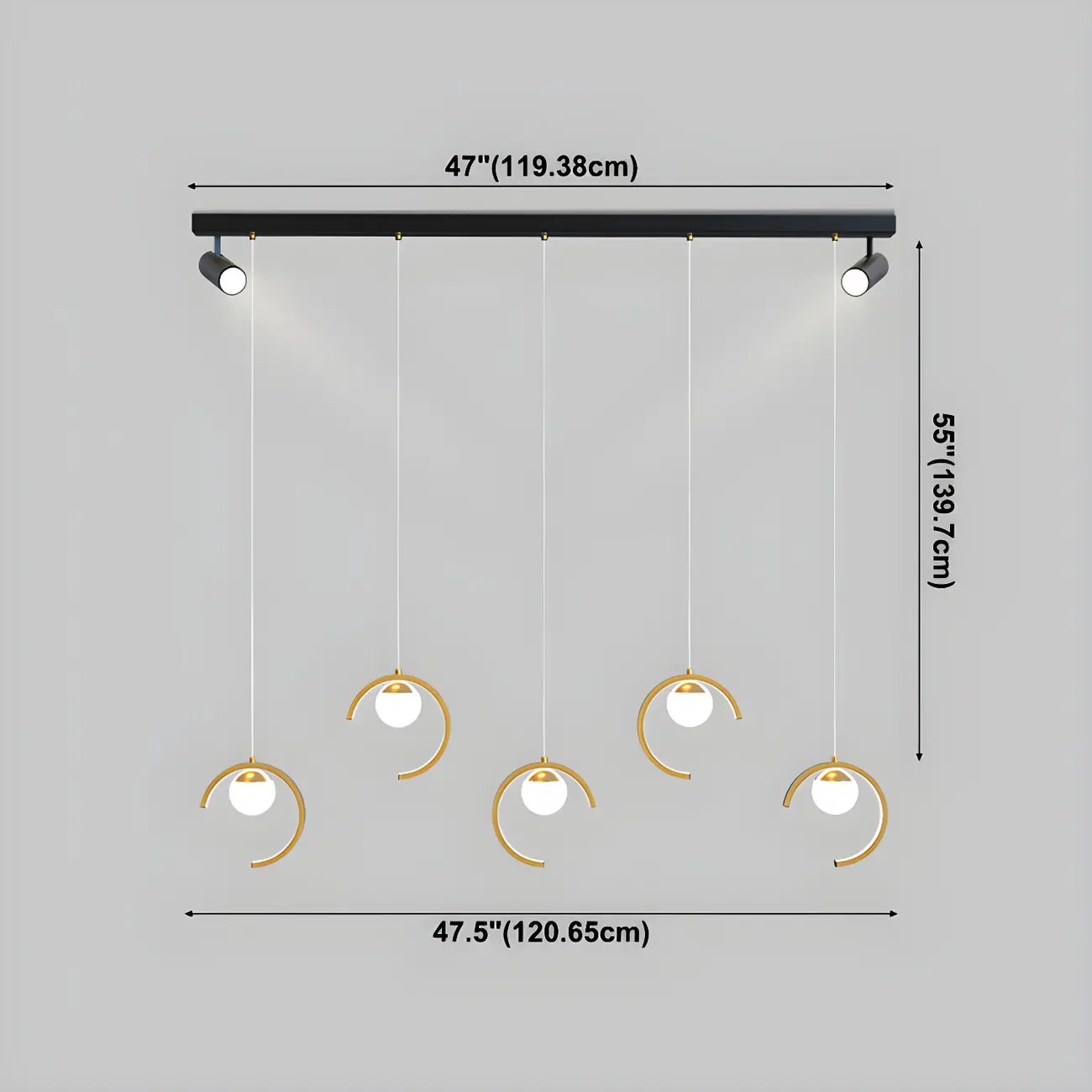 Modern Metal Geometric Kitchen Island Pendant Lights