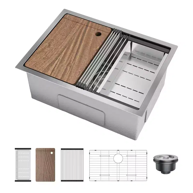 27X19x10 Inch Undermount Stainless Steel Kitchen Sink, Single Bowl, Deep Basin for Easy Kitchen Countertop Installation