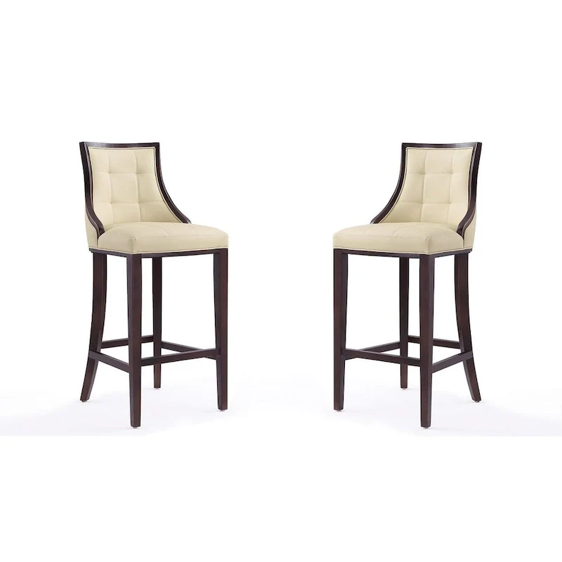 45 in. Walnut Beech Wood Bar Stool (Set of 2)