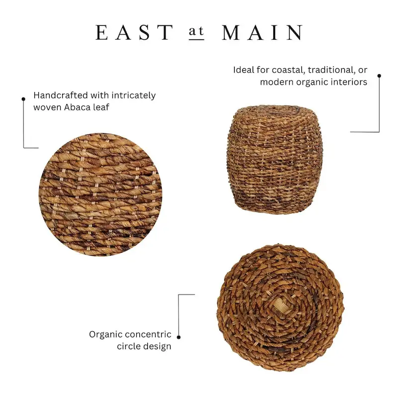 Naomi Woven Abaca Accent Table by East at Main - 19x19x19