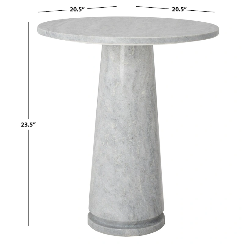 SAFAVIEH Couture Ghicu Tall Round Marble Accent Table - 22 In W x 21 In D x 24 In H - 21Wx21Dx24H