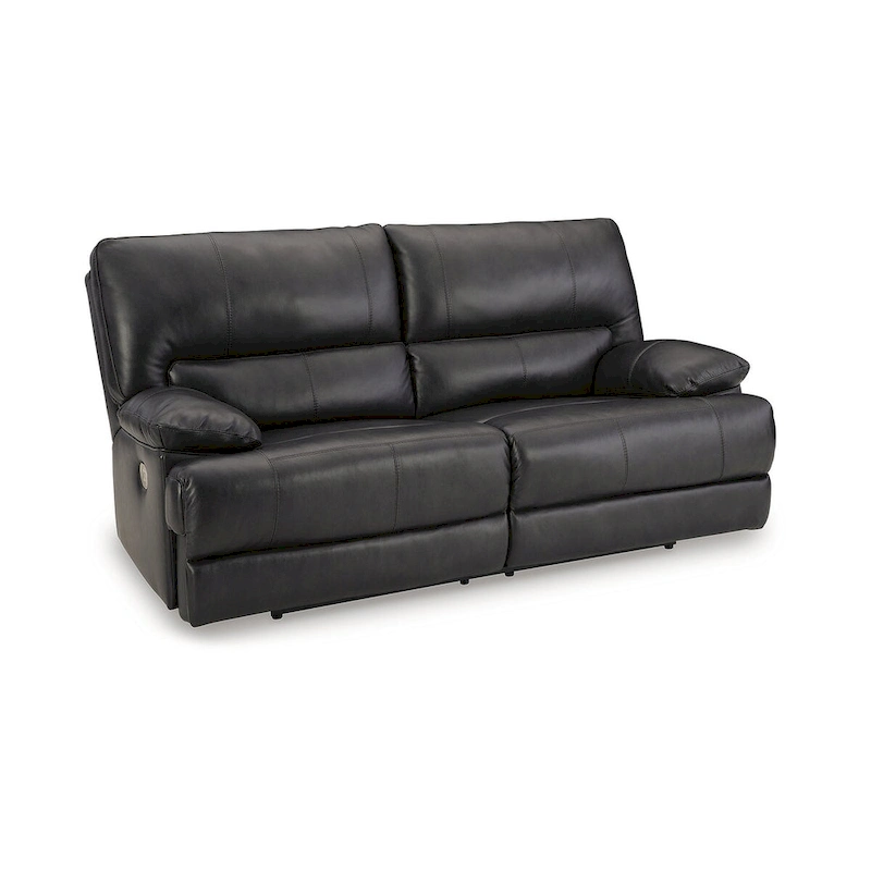 Signature Design by Ashley Mountainous Black Power Reclining Sofa - 85W x 42D x 42H