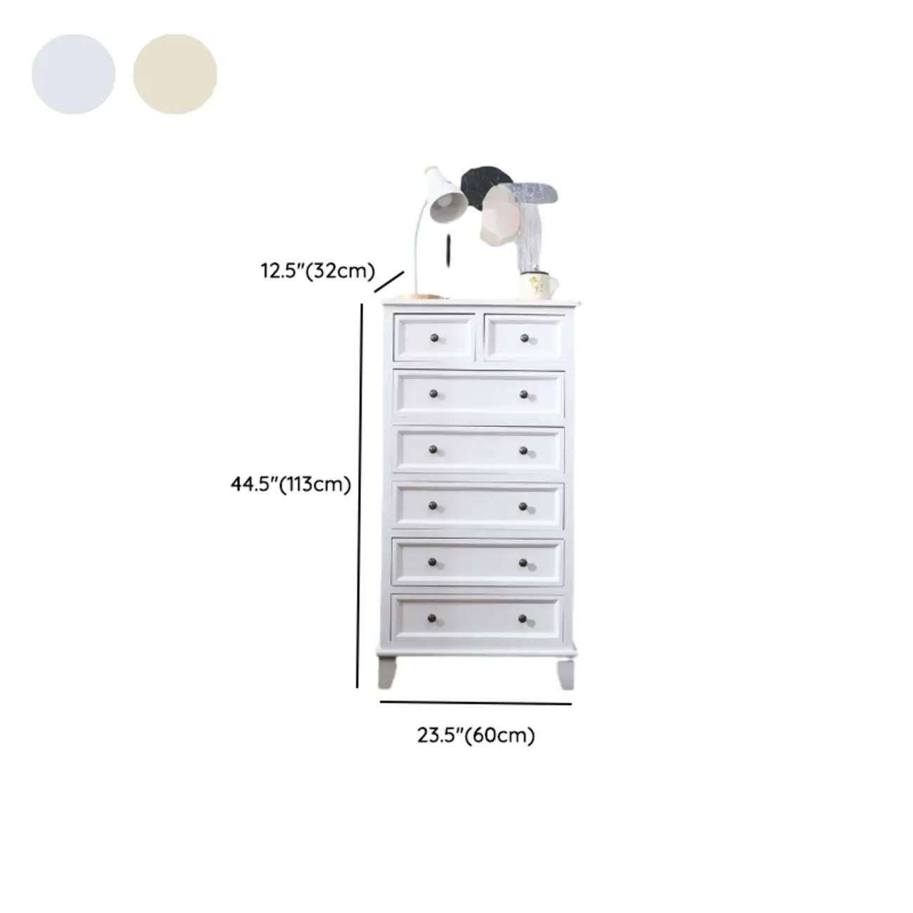 Elegant Wooden 9-Drawer White Dresser with Metal Handle