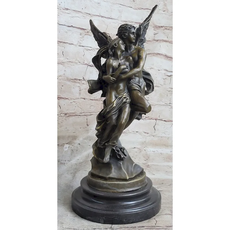 Signed Jean Debut Eros And Psyche Greek Mythology Venus Bronze Statue Sculpture