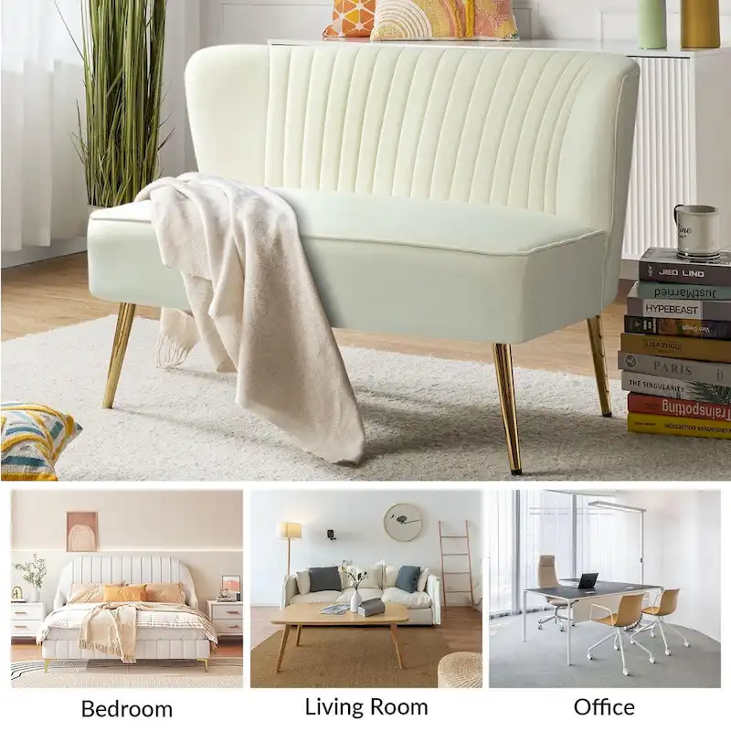 Delicia 3 Piece High-Quality Velvet Fabric Living Room Set with Sturdy Legs