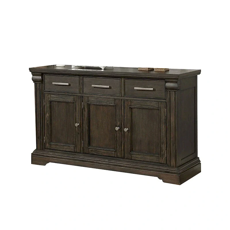 Transitional Style Server in Espresso Finish