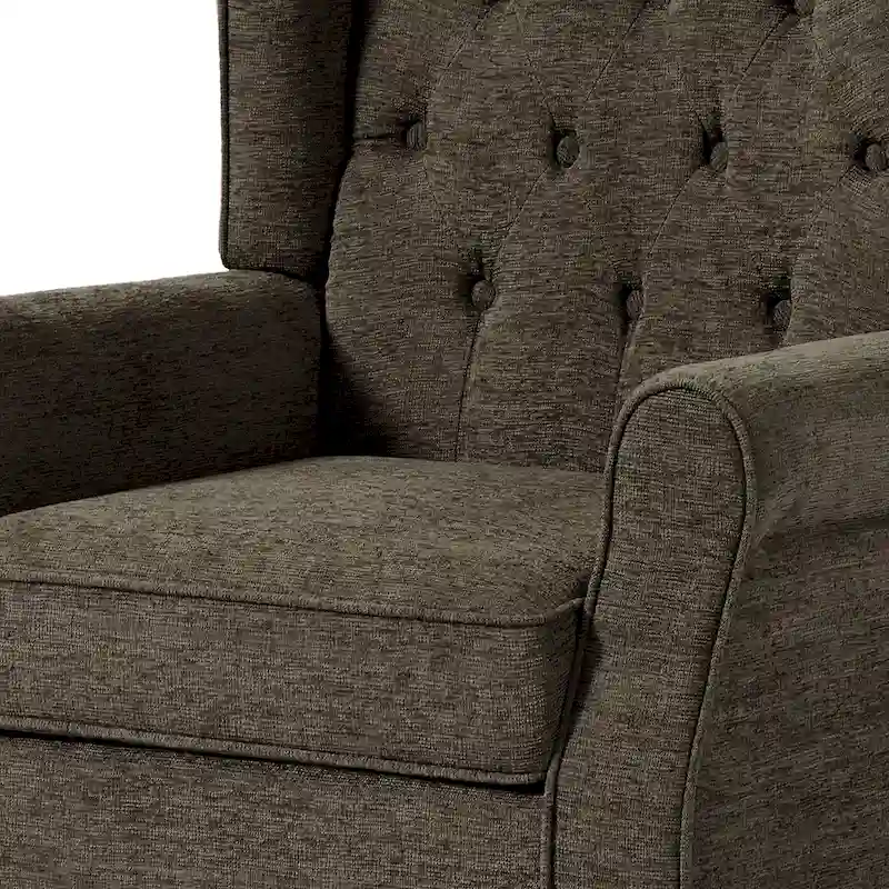 Button-Tufted Accent Chair Wingback Armchair - 38H