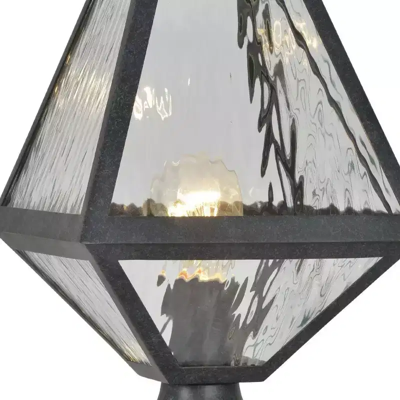 Crystorama Lighting Glacier 1 - Light Post Light in Black Charcoal
