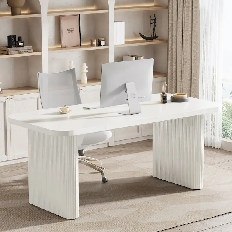 62.99 W Modern Executive Desk Simple Computer Desk with Engineered Wood Top and Legs