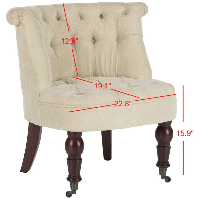 SAFAVIEH Shanell Natural Cream Tufted Chair - 26.4 x 24.2 x 27