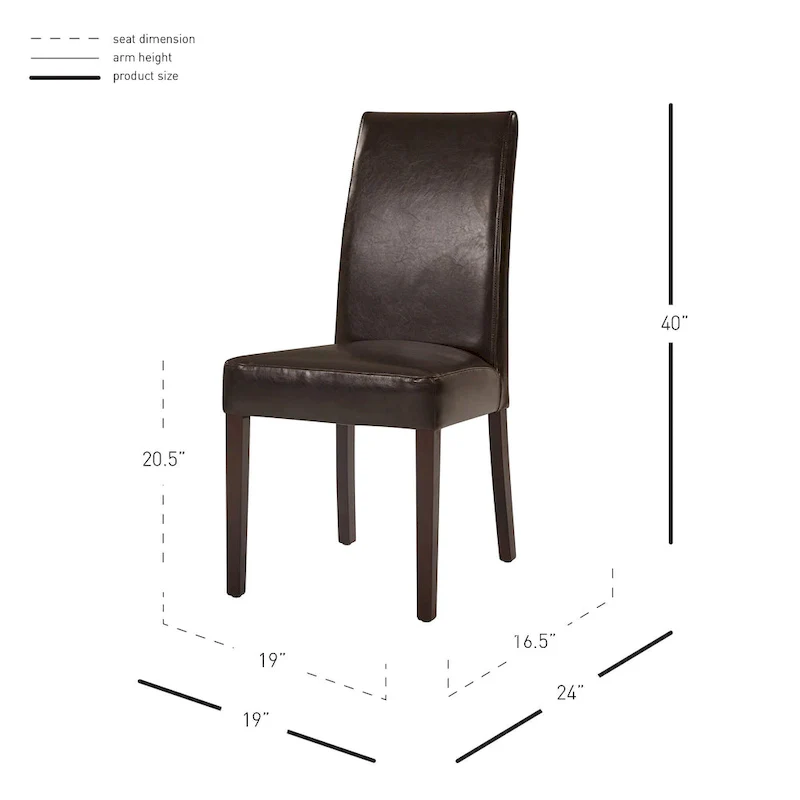 Bicast Leather Dining Chair, Set of 2