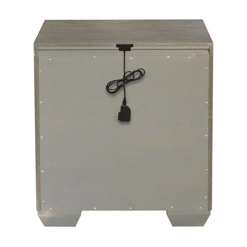 Ennesley Gray Wood Bedroom Furniture with Upholstered Panel Bed