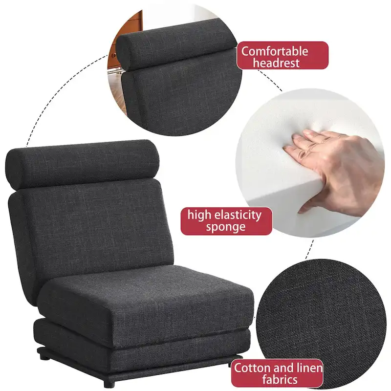 Single Sofa Chair Foldable Single Sofa Bed with Pillow