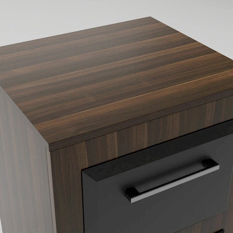 Urban Two-Drawer Mobile File Cabinet with Iron Bar Pulls