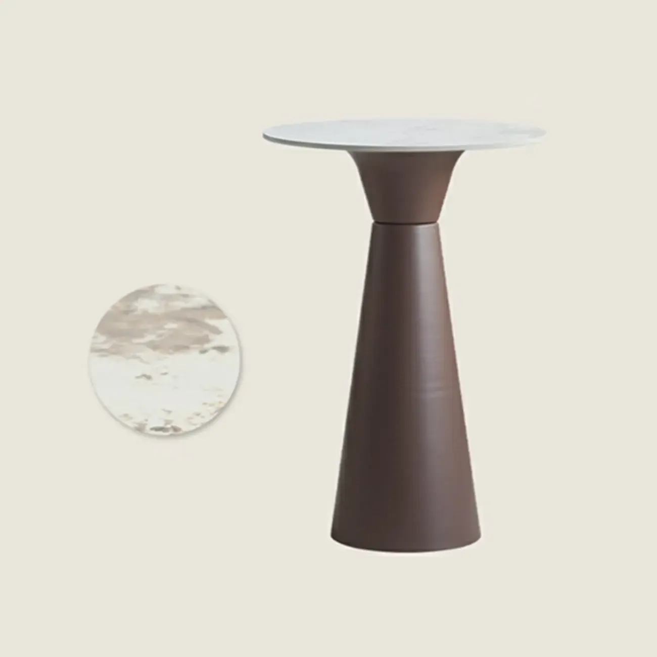 Elegant Pedestal Round White Marble Bar Table