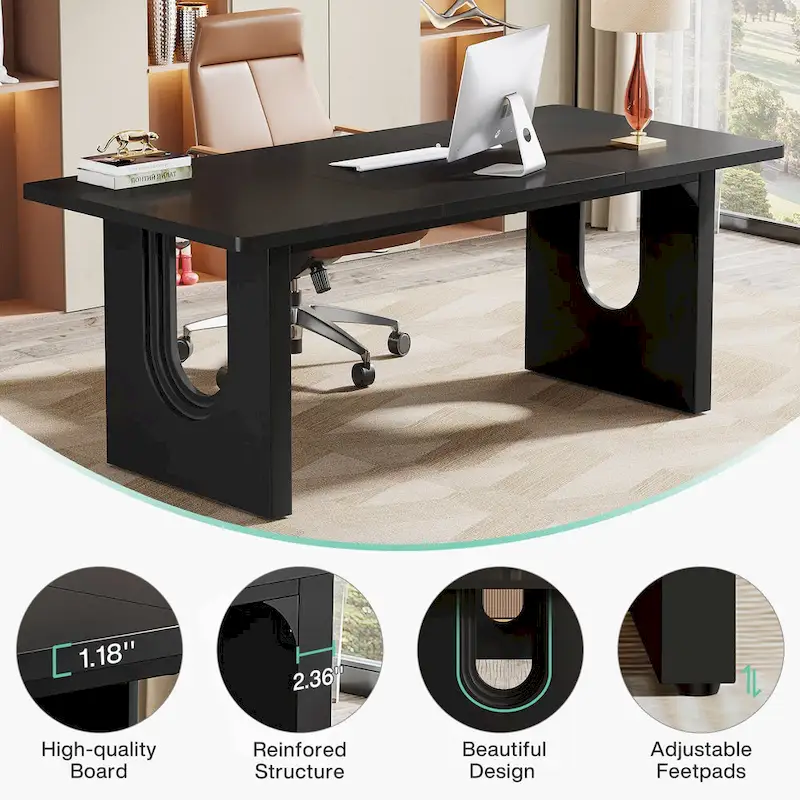 70.9-Inch Large Executive Desk, Modern Simple Office Computer Desk
