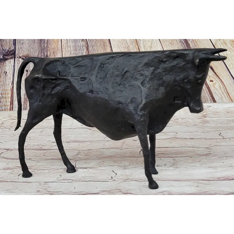 Modern Art Pico Bronze Bull Statue Cubist Figure Sculpture El Toro Black Sale