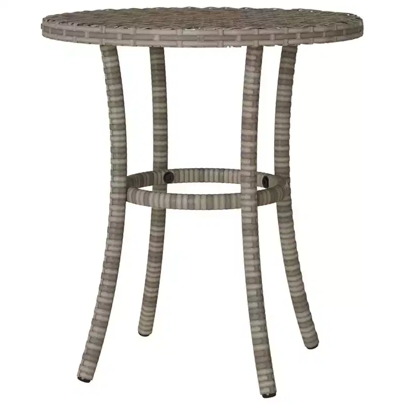 vidaXL 3 Piece Bistro Set with Cushions Black Poly Rattan