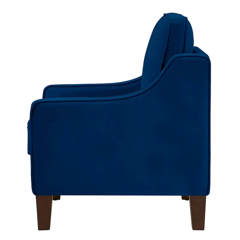 Upholstered Velvet Accent Chair with Wooden Legs