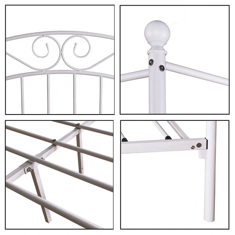 Aufank Classic Metal Canopy Bed Frame, Easy Assembly