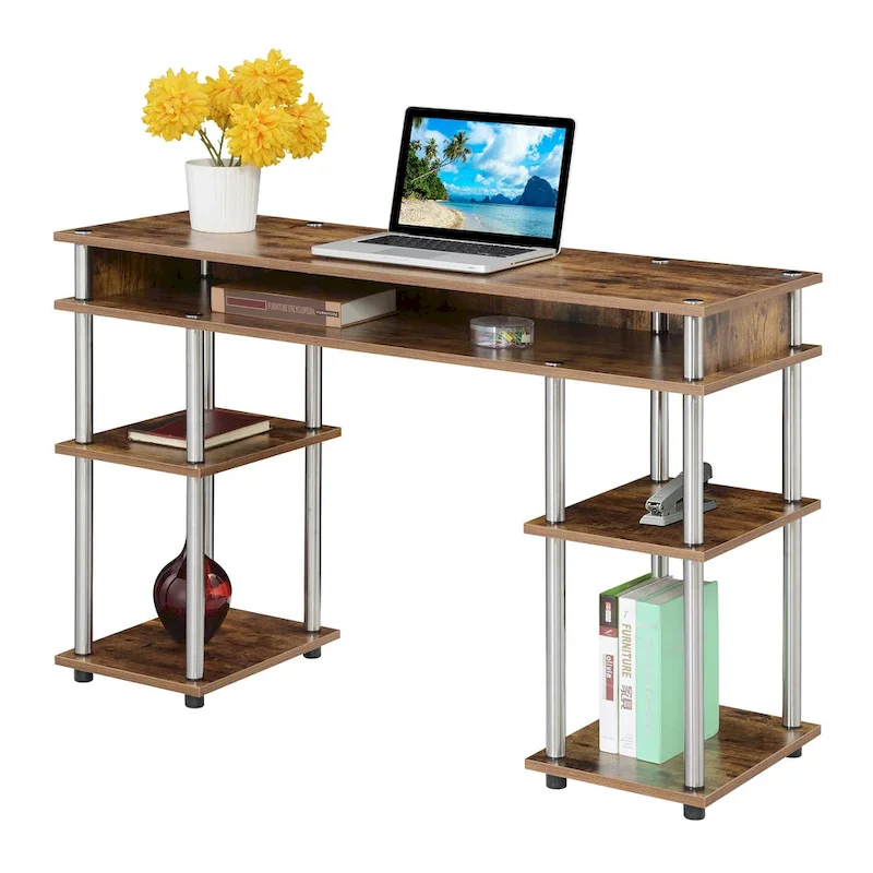 Designs2Go No Tools Student Desk with Shelves