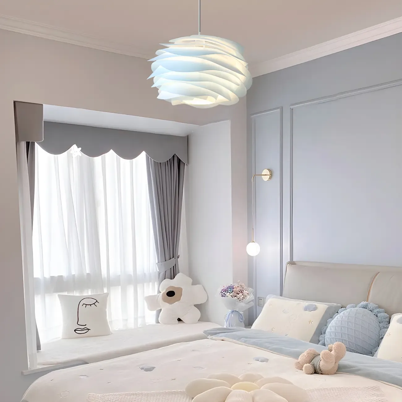 Modern Bedroom LED Pendant light with Adjustable Length