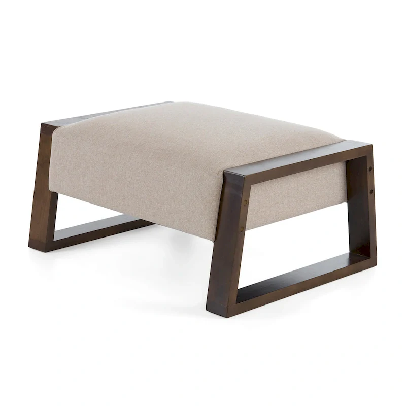 Harper Modern Beige Upholstered Ottoman