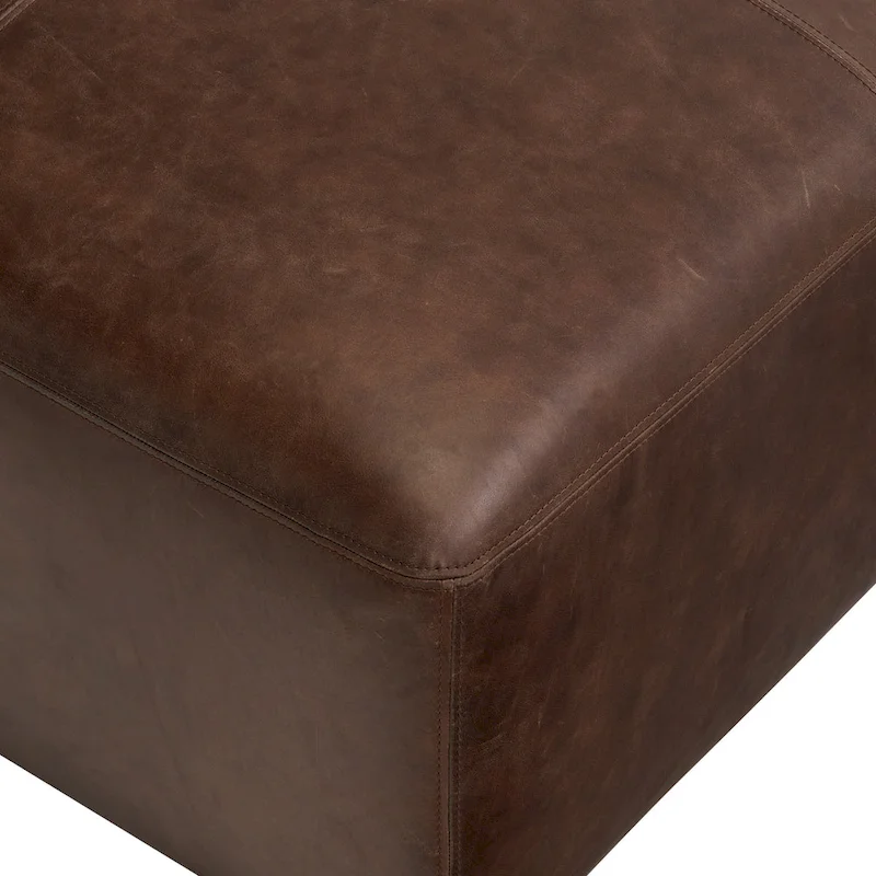 Poly & Bark Sequoia Ottoman - Full Grain Genuine Italian Leather