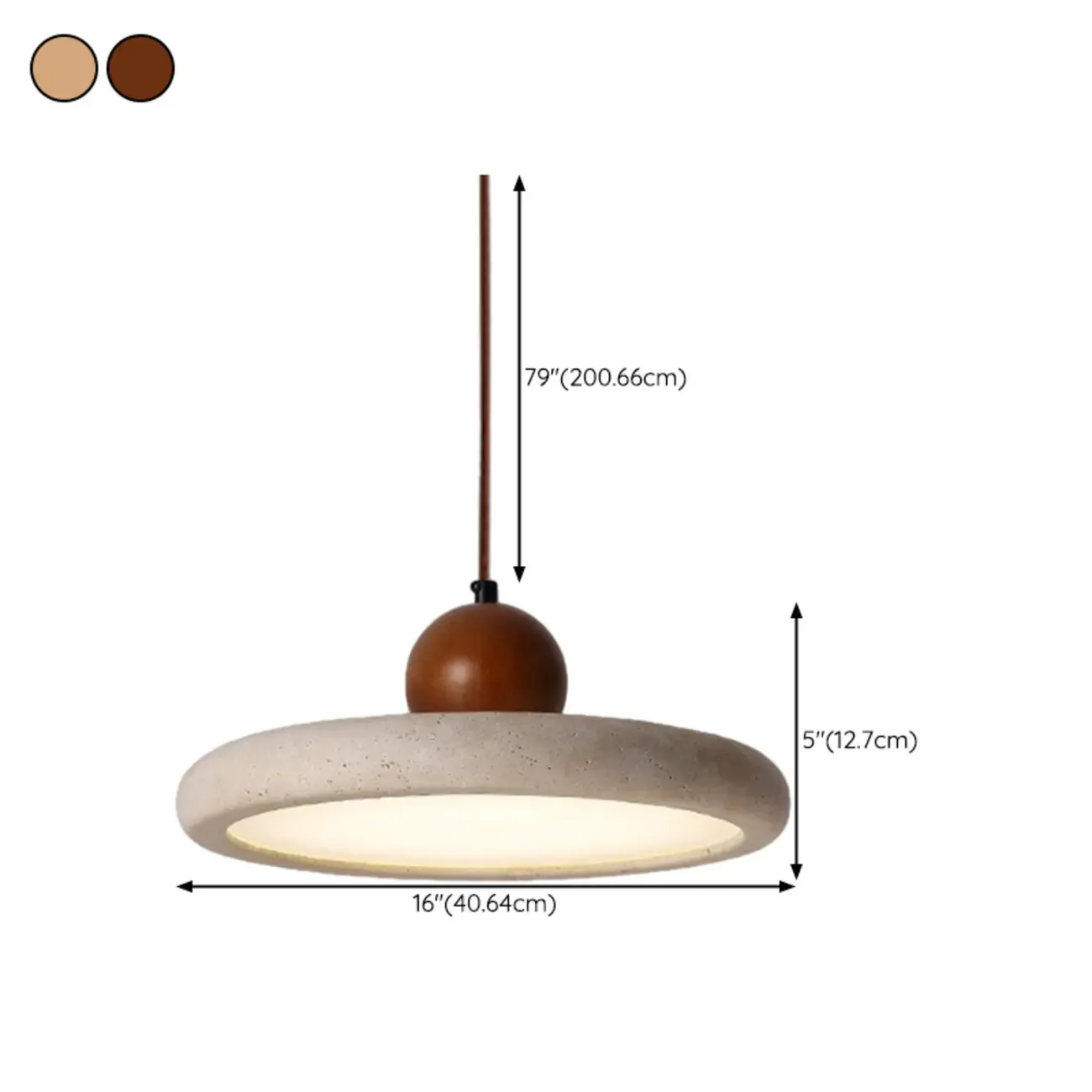 Modern Beige Stone Adjustable Pendant Light