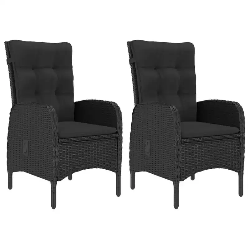 vidaXL 3 Piece Patio Bistro Set Poly Rattan and Glass