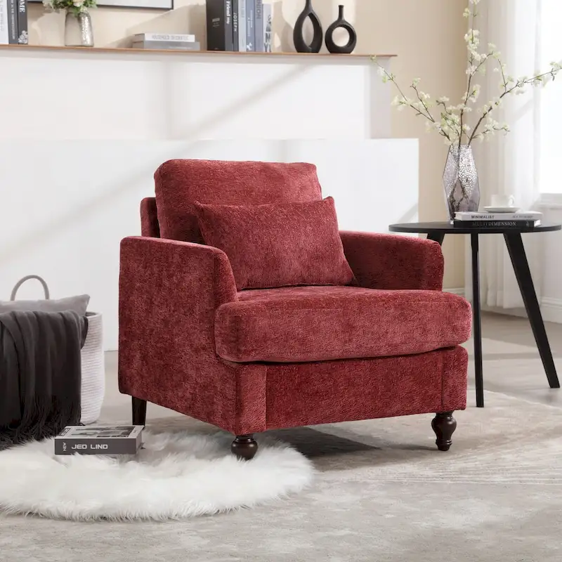 Wood Frame Armchair,Modern Accent Chair Lounge Chair for Living Room