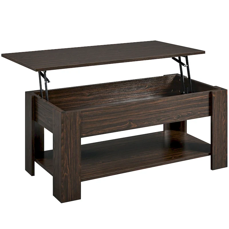 Yaheetech 47.5 Lift Top Coffee Table, Hidden Compartment/ Open Shelf