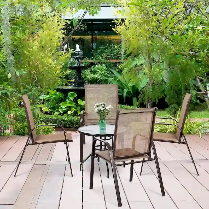 Patio Chairs Garden Deck Yard with Armrest - See Details