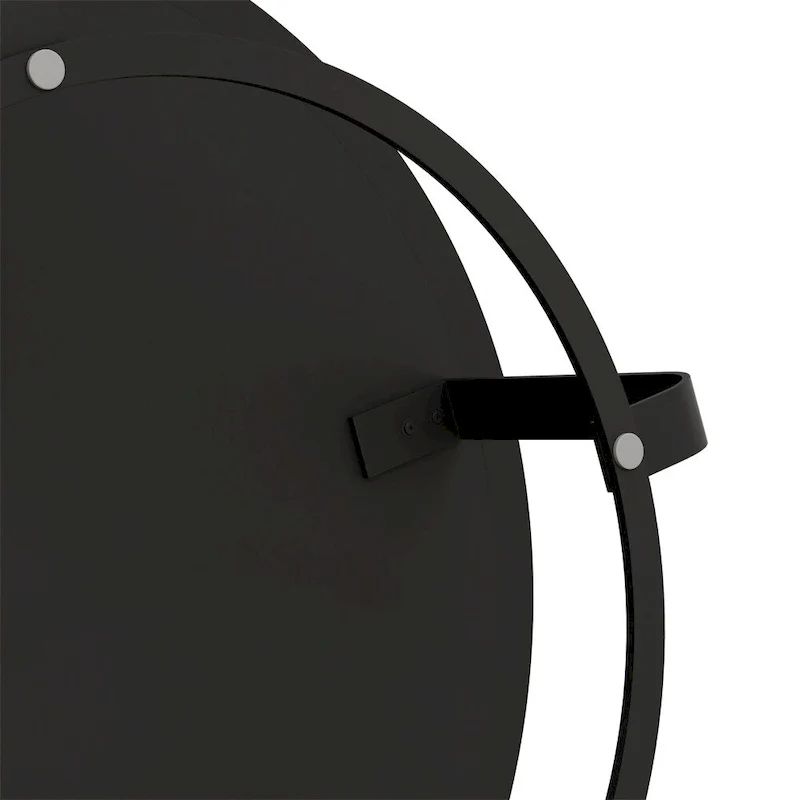 Round Wood Coffee Table with 6-Curved Metal Legs, Modern Style – Black / Gold