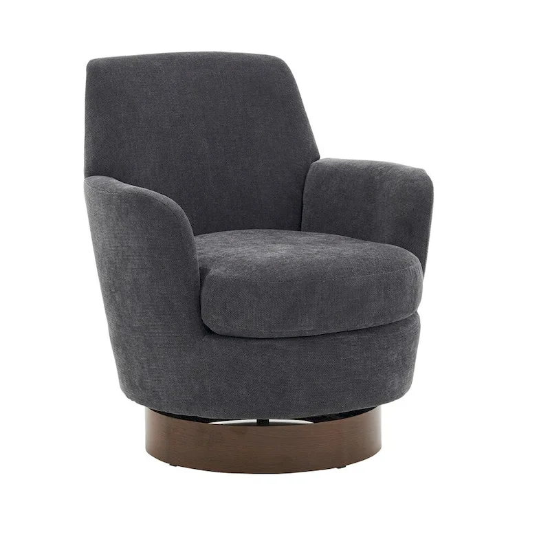 Swivel Round Accent Chairs Armchair with Stainless Steel Base
